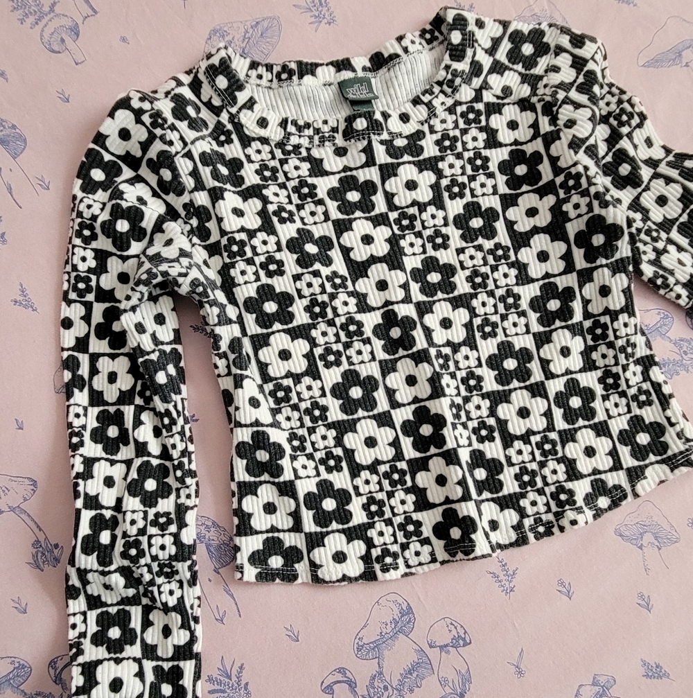 Retro Floral Print Crop Top